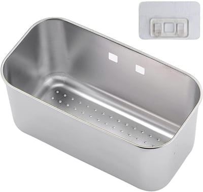 Famanu – Spoelbak-organizer - gootsteen - roestvrij staal - wastafel - caddy organizer - spoel - keukenaccessoires - mand - afdruipzeef - groente/fruit - keuken