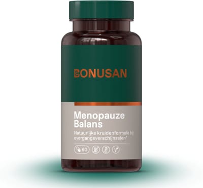 BONUSAN Menopauze Balans – 60 Capsules - Tabletten bij Overgangsverschijnselen– Met Rode Klaver, Echte Salie, Maca, Hop en Dong Quai – Zonder Synthetische Hormonen