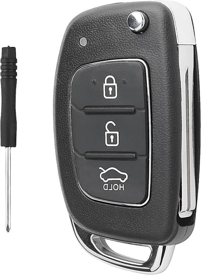Compatibele Sleutelhuls voor Hyundai Auto's - 3 Toetsen Afstandsbediening voor i20, i30, i40, i10, ix20, ix30, ix25, ix35, ix45, ix55, Santa Fe, Tucson, Elantra en Accent