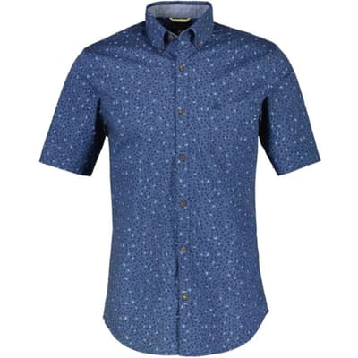 Lerros Korte mouw Overhemd - 2332176 444 TRAVEL BLUE (Maat: M)