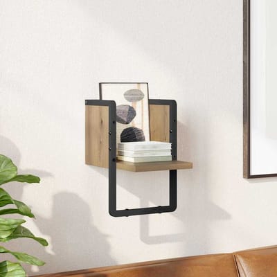 vidaXL - Wandplank - Muurmontage - Ambachtelijk - Eiken - 20 - x - 25 - x - 30 - cm