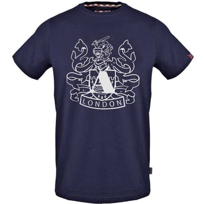 Aquascutum Heren Aldis Schild Logo T-Shirt (Marineblauw)