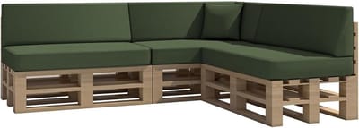 Palletkussen Set - Tuinkussen Bankkussen - Comfortabel Zitten Buiten - Waterafstotend Materiaal - Set Van 8 - Donkergroen