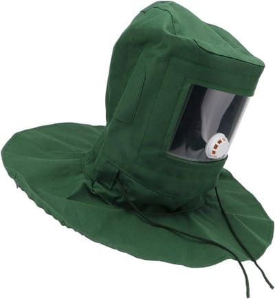 Zandstraal Kap - Stofmasker Schuurmasker - Stofbescherming - Ventilatieontwerp - Maat M - Groen