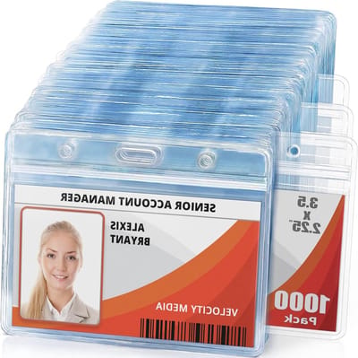 Kaarthouders Set - Naamplaatjes Plastic - Beurzen Evenementen - Vooraf Geponste Gaten - 2.25 x 3.5 Inch - Transparant