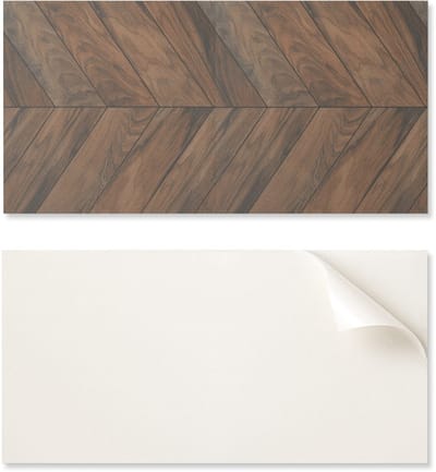 Zelfklevend decoratief vinylpaneel met print, 100x50 cm, visgraatpatroon.