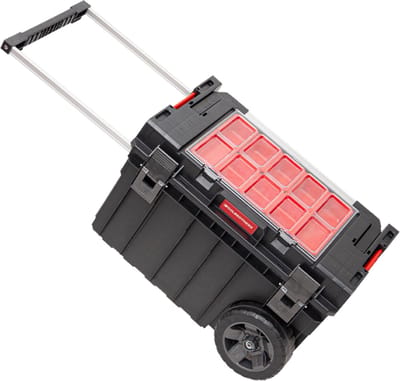 Toolbrothers RHINO XXL Trolley ECO Handling+ 44 L IP66 gereedschapskoffer met wielen op metalen as en dubbele telescopische handgreep
