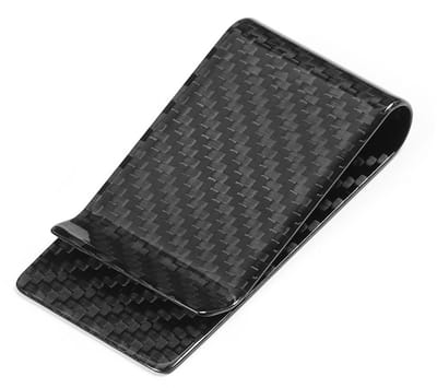 TOVBMUP Moneyclip - Unisex muntenhouder - Perfect voor geld, visitekaartjes, creditcards - Koolstofvezel - Zwart