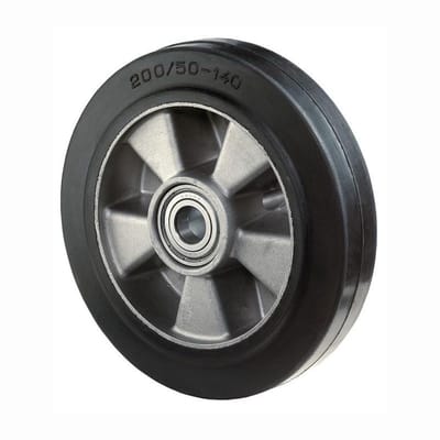 BS zwenkwielen Elastisch massief rubber zwart kogellager Ø 125 mm...