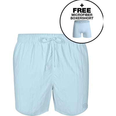 Muchachomalo Heren Zwembroek - 1 Pack + Boxershort - Maat M - Licht Blauw - Mannen Zwembroek
