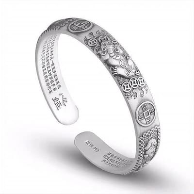 Geluk en Fortuin Pixiu Koperen Munten Mannen Armband Dominerend Mannen en Vrouwen gray