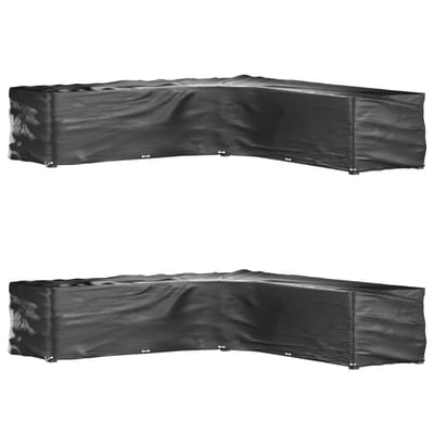 vidaXL - Tuinmeubelhoezen - L-vormig - 2 - st - 20 - oogjes - 300x300x70 - cm