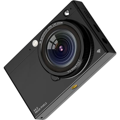 Caméra numérique portable 4K CCD Caméra vidéo numérique WiFi 64MP Écran IPS 2,83 pouces Manuel/Auto noir
