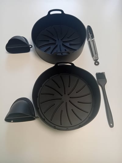Airfryer Bakjes Siliconen – Ø 22 cm – 2 Stuks – Herbruikbaar & BPA-vrij – Alternatief voor Bakpapier – Non-stick Accessoires – Vaatwasserbestendig – Geschikt voor Philips Airfryer