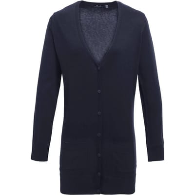 Premier Dames/Dames Longline V Hals Vest (Marine)