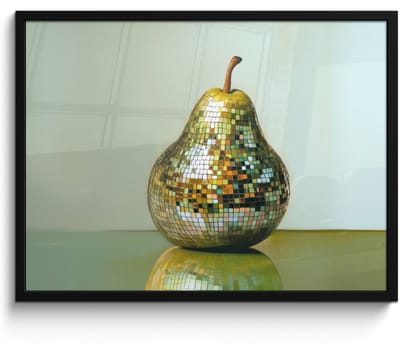 Fotolijst inclusief poster - Posterlijst 70x50 cm - Posters - Fruit - Disco - Art - Glitter - Foto in lijst - Keuken decoratie muur - Wanddecoratie accessoires - Muurdecoratie - Schilderijen