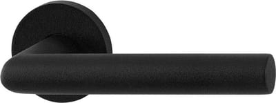 Deurkruk op rozet L-haaks model 19mm zwart
