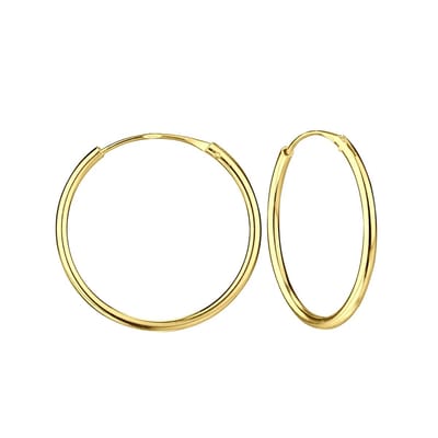 WeLoveSilver - oorringen - sterling zilver - gold plated - 20 mm