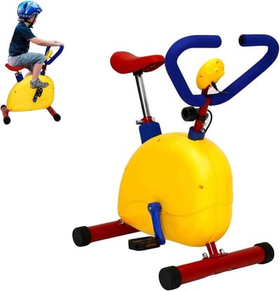 Kinder Hometrainer - Fitness Fiets Kinderen - Actief Spelen - Verstelbare Zitting - 55 x 35 x 70 cm - Blauw