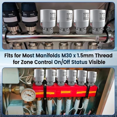 Stelmotor Aandrijving voor Vloerverwarming 230V M30x1.5 - Stroomloos Gesloten (Verwarmingscircuitverdeler)