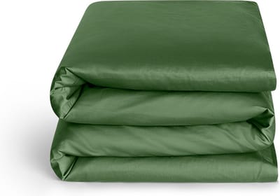 Yumeko kinderdekbedovertrek katoensatijn mid olive 100x135 - Bio, eco & fairtrade
