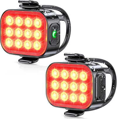 Led-achterlicht voor fiets - USB-C oplaadbaar, waterdicht en schokbestendig, 6 lichtmodi