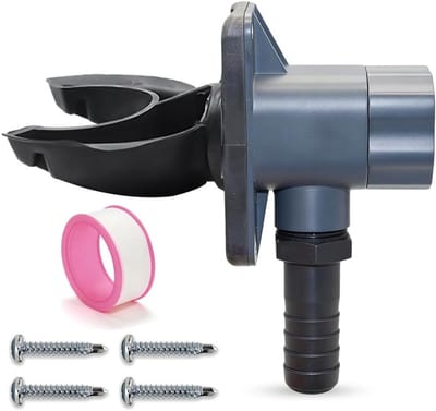 Efficiënte regenwatercollector voor afvoeren van 100 mm, ideaal voor regenwateropvang in regentonnen, geschikt voor daken tot 80 m², gemaakt van duurzaam PVC en rubber.