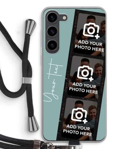 Gepersonaliseerd - Case Company® - Hoesje met koord geschikt voor Samsung Galaxy S23 Plus hoesje met Koord - Filmrol N°1 - Telefoonhoesje met Zwart Koord - Bescherming aan alle Kanten en Over de Schermrand