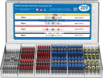 MMOBIEL 200 Stuks Stootverbinder met Krimpkous voor o.a. Auto / Boot / Vrachtwagen