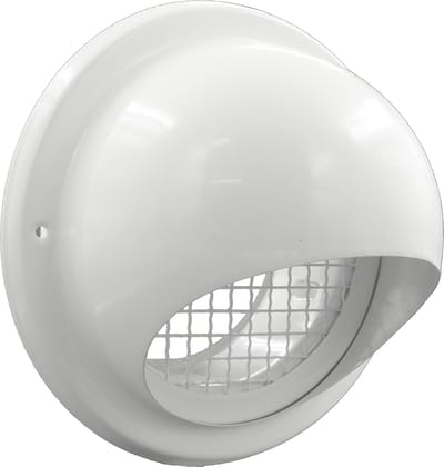 Weha Bolrooster Ø125mm, grofmazig gaas, rvs 304 Wit