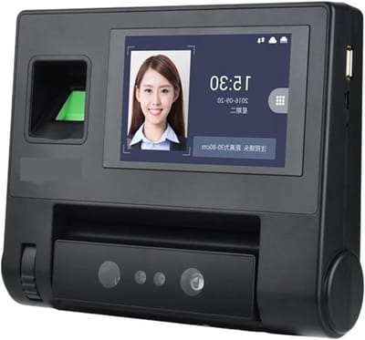 Biometrische Tijdregistratie - Gezichtsherkenning Klok - Werktijd Registreren - Snelle Herkenning - 17.5 cm - Zwart