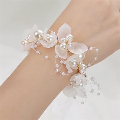 Polsbloem Parel Corsage Bruidsmeisje Kinderen Handbloem Huwelijk Mooie Bruid Bruiloft Armbanden Meisjes