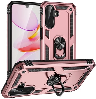 Coverup Hoesje - Geschikt voor Samsung Galaxy A26 Hoesje - Coverup Armor Ring Kickstand Back Cover - Rose Gold