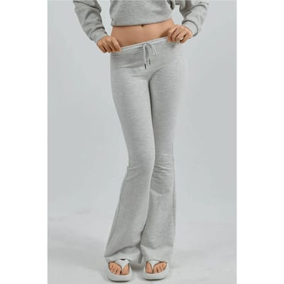 Mid-waist flare leg sweatpants met trekkoord