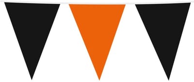 Vlaggenlijn oranje/zwart - Halloween - 10 meter