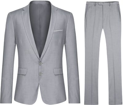 ALLTHEMEN Heren 2-Piece Slim Fit Pak - Tweeknoops zakelijk Pak - XS