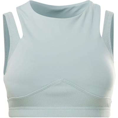 Reebok Sportbeha met meerdere lagen voor dames (Studio-model) (Blauw)