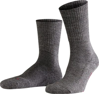 FALKE Walkie Light eenkleurig wol functioneel materiaal sokken unisex grijs - maat 37-38