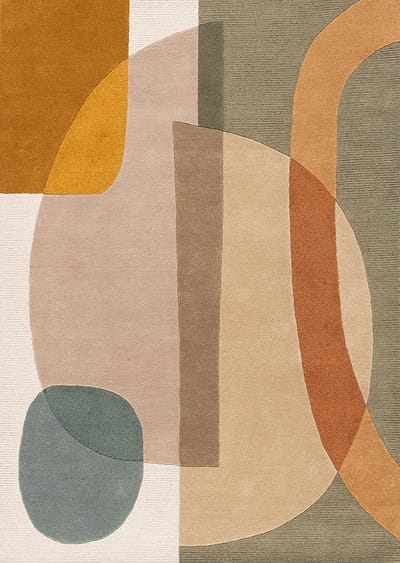 Acsento Bastia Multicolor Vloerkleed - 160 x 230 cm - Veelkleurig - Rechthoekig - Wol - Eetkamer, Woonkamer - Geometrisch - Retro, Modern
