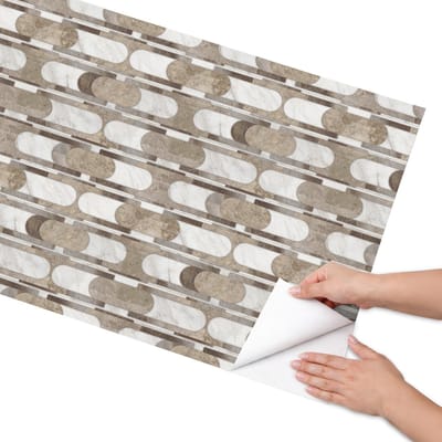 Coloray Meubel Wrap Folie - Bruin Meubelfolie - 65x130 cm - Decoratiefolie Aardpatronen - Meubel Wrap Folie - Geometrische Meubelfolie - Plakfolie Meubels - Keuken decoratie - Achtergronden en patronen