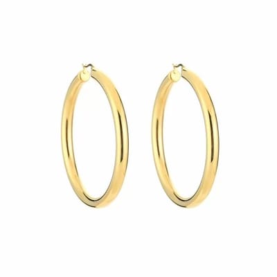 Bijoutheek Oorringen Hoop Glad 5mm Dik Goud