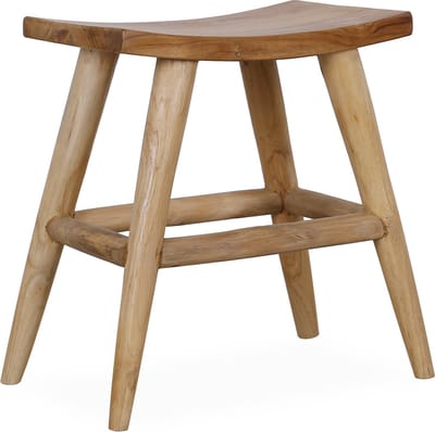 Stijlvol Krukje "Joyce" Teakhout - Natuurlijke Elegantie - Zadelkruk - Aanbieding !