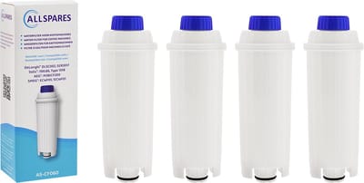 AllSpares Waterfilter (4x) geschikt voor o.a. ECAM-serie koffiemachines vervangingsfilter voor Delonghi DLSC002 / SER3017