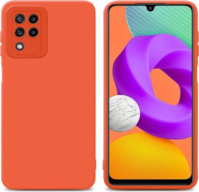 Cadorabo Hoesje geschikt voor Samsung Galaxy M22 / M32 4G in FLUID ORANJE - Beschermhoes gemaakt van flexibel TPU silicone Cover Fluid Case
