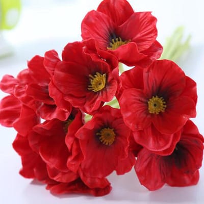 10 stuks Kunstmatige Rode Bloem Kunstmatige Nep Rode Bloem Decor voor Bruidsboeketten Corsages Middenstuk Bloemstuk brown