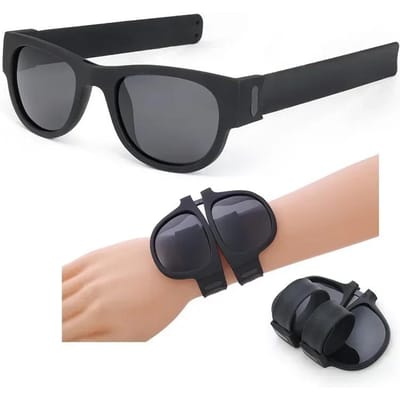 Pop Spiegel Armband Bril Opvouwbare Zonnebril Pols Zonnebril Voor Mannen en Vrouwen Bril Stijlvolle Rij Zonnebril Voor Voor Mannen Other black
