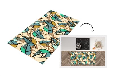 Keukenloper - Loper keuken - Bladeren- Bohemian - Natuur - Patronen - 120x60 cm - Keukenloper vinyl