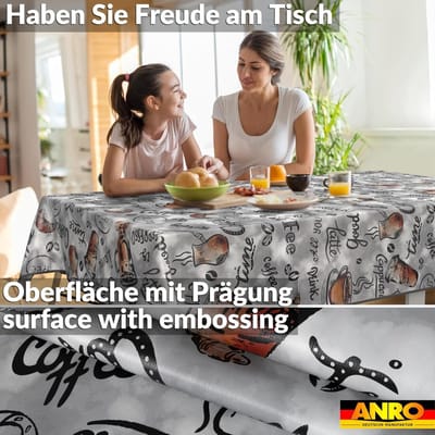 Wasdoek Tafelkleed - Afwasbaar Kleed - Tafel Beschermen - Lotuseffect Waterafstotend - 220 x 140 cm - Bruin