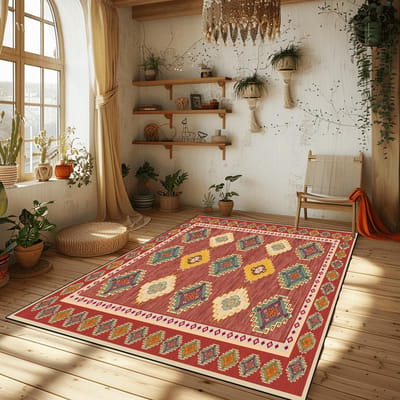 Bohemian Etnische Tapijten voor Woonkamer Nieuwe Marokko Stijl Slaapkamerkleden Draagbare Salontafelmat Wasbaar Groot Oppervlakte Tapijt 60x90cm door mat