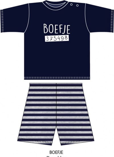 Fun2Wear - Boefje Shortama Baby | Donker Marine - Katoen - Maat 86